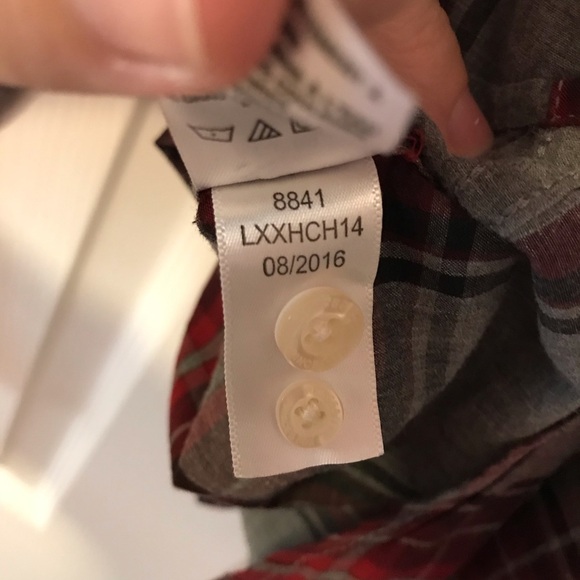 Prince & fox men’s button down shirt red grey M - Picture 5 of 6